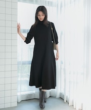 『WEB／一部店舗限定』タートルネックデザインスリーブワンピース