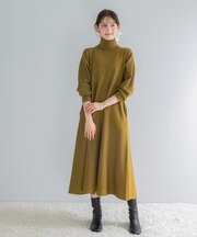 『WEB/一部店舗限定』タートルネックデザインスリーブワンピース