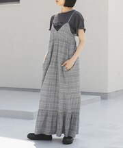 マジョリカプリーツチェックキャミワンピース
