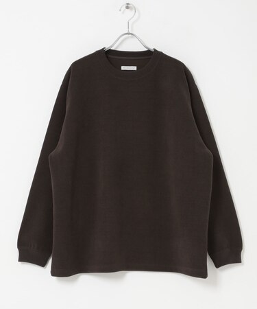 コーデュロイタッチクルーネックロングスリーブ Tシャツ