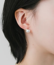 ニュアンスハートパールピアス
