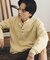 『一部WEB限定カラー』『洗濯可／静電気防止／毛玉防止』ストレッチヘンリーネックニット