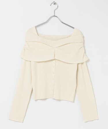 『洗濯可』オフショルリブセーター