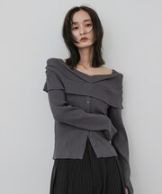 『洗濯可』オフショルリブセーター