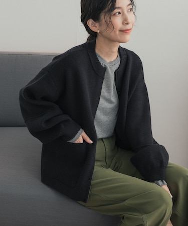 『一部WEB限定カラー』ニットZIPブルゾン