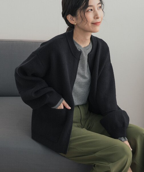 『一部WEB限定カラー』ニットZIPブルゾン