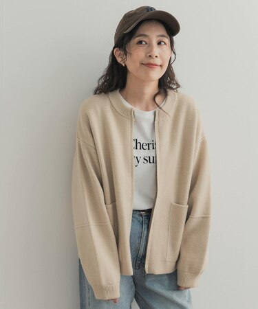 『一部WEB限定カラー』ニットZIPブルゾン
