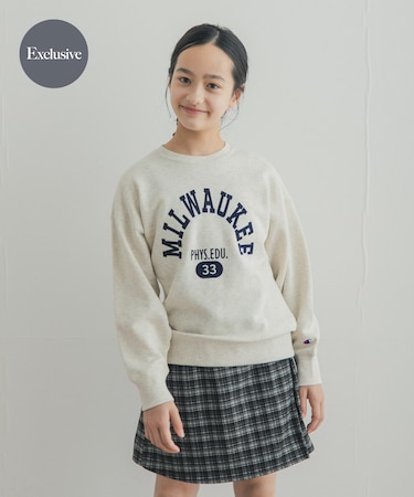 『150サイズ』『別注』Champion×DOORS フロッキープリント SWEATSHIRTS(KIDS)