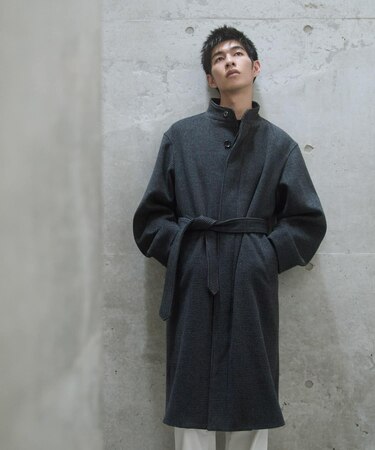 WOOL STAND COLLAR COAT