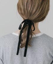 ベロアロングリボンヘアカフ