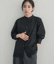 裾スカラップレースブラウス