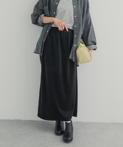 ベロアストレートスカート