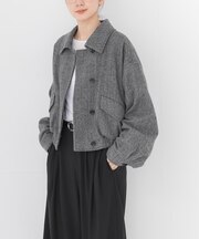 ウールヘリンボーンブルゾン