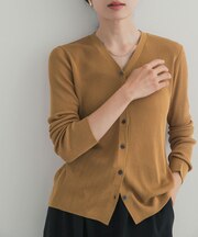『WEB限定』Vネックリブカーディガン