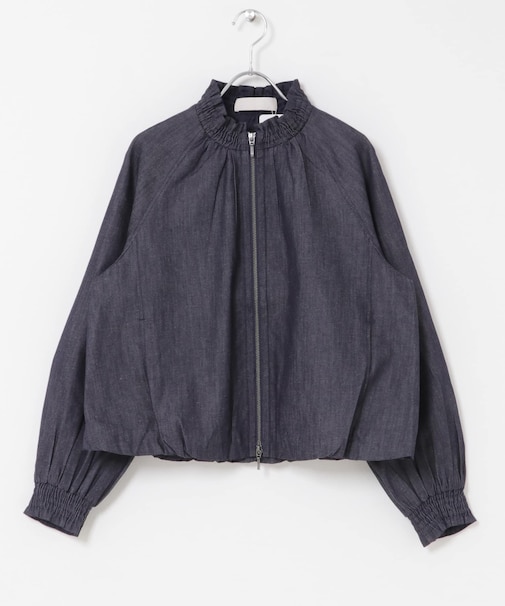 MARILYN MOON DENIM FRILL BLOUSON
