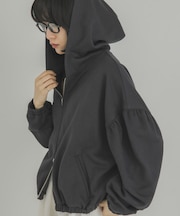 フロントZIPギャザーフーディー