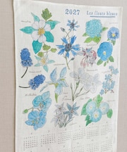 fog linen work 2027 リネン カレンダー いろいろなブルーの花