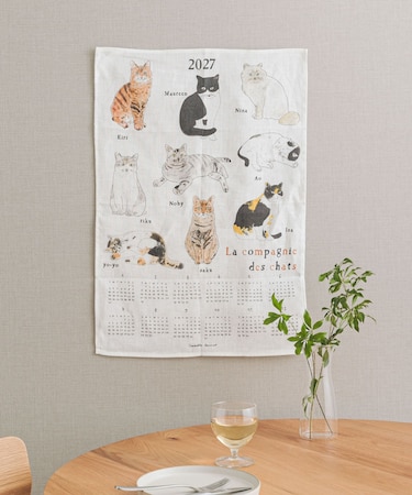 fog linen work　2027 リネン カレンダー ねこの仲間たち