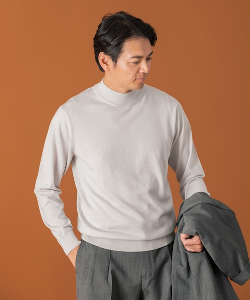 LIFE STYLE TAILOR マシンウォッシャブルハイゲージモックニット
