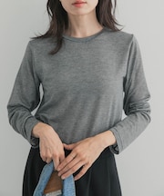 カシミヤシルク混クルーネックカットソー