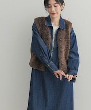 フロントジップデニムワンピース