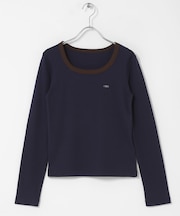ラウンドネックリブTシャツ