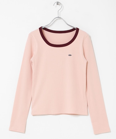 ラウンドネックリブTシャツ