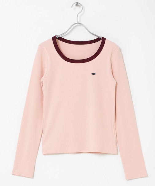 ラウンドネックリブTシャツ