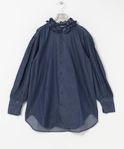 crinkle crinkle crinkle　INDIGO FRILL COLLAR SHIRTS