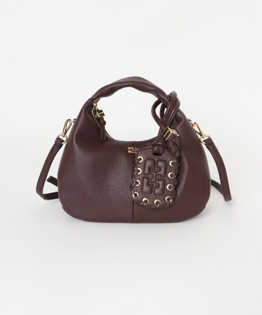 GANNI HOBO MINI GRAINED
