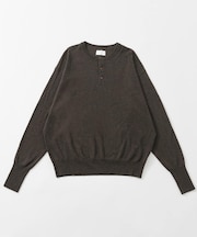 new basic WORSTED YAK HENLEY NECK SWEATER