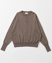 new basic WORSTED YAK HENLEY NECK SWEATER