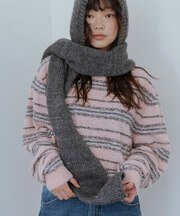 ループヤーンボーダーニット
