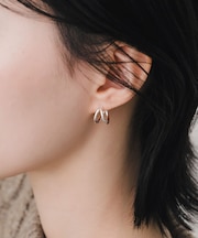 ダブルラインワンタッチフープピアス