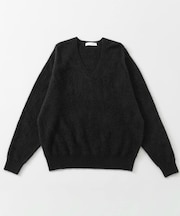 FUR WOOL V-NECK KNIT