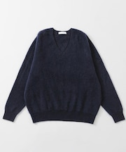 FUR WOOL V-NECK KNIT