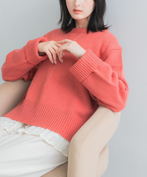 『WEB／一部店舗限定』エクストラファインサイドスリットニット