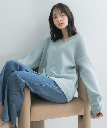 『WEB／一部店舗限定』エクストラファインＶネックニット