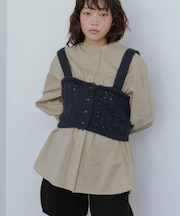 ニットビスチェSETチェックシャツ