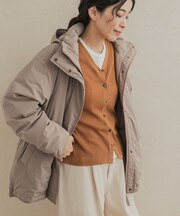 グリーンダウン撥水ステッチレスミドルコート