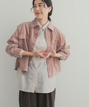 製品染めコーデュロイショートシャツ