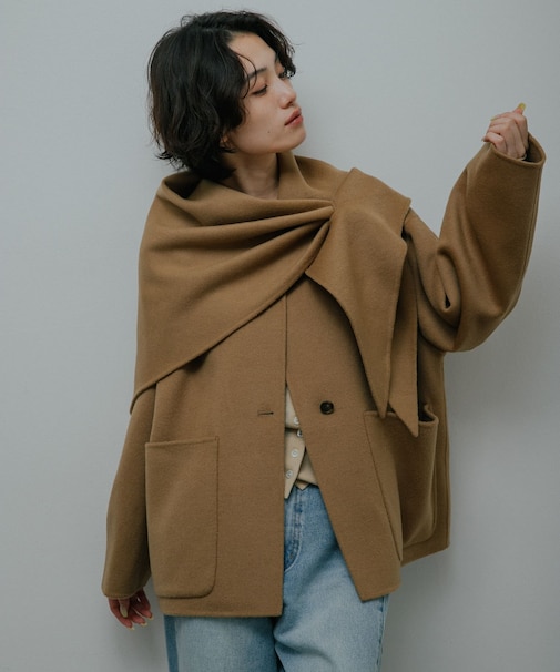 Wool River Stole Set Coat