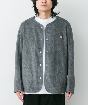 DANTON　FLEECE COLLARLESS JACKET