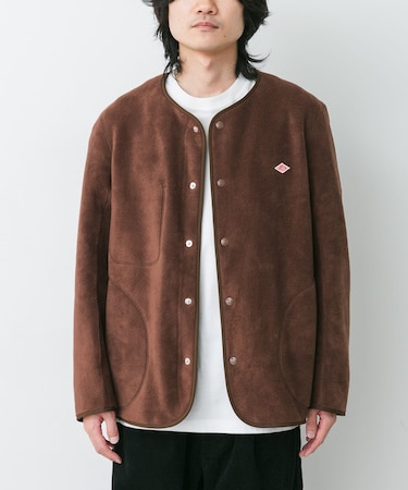 DANTON　FLEECE COLLARLESS JACKET