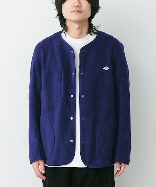 DANTON　FLEECE COLLARLESS JACKET
