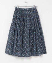 SOIL FLOWER PRINT GATHERED SKIRT