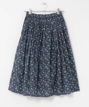 SOIL　FLOWER PRINT GATHERED SKIRT