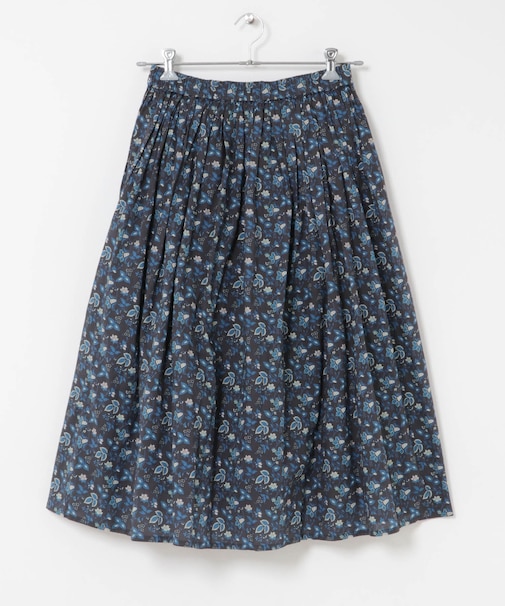 SOIL　FLOWER PRINT GATHERED SKIRT