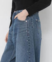 スタッズワイドデニムパンツ