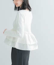 『WEB限定』ドッキングシャイニーペプラムニット
